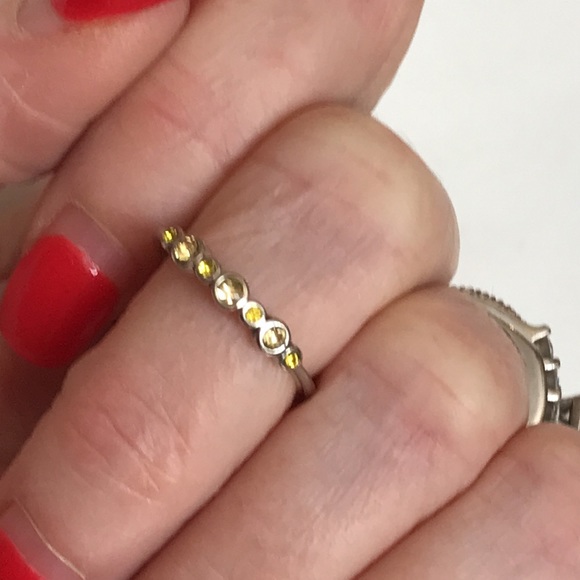 Citrine Crystal Birthstone Ring Sz 6 - Picture 2 of 7